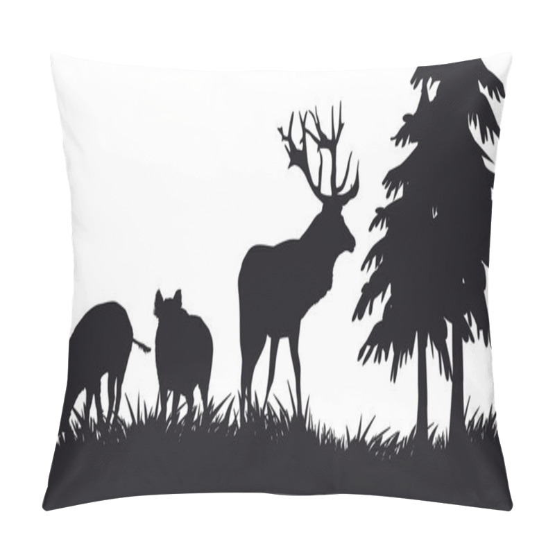 Personality  Black And White Silhouette Of Hunting Pillow Covers