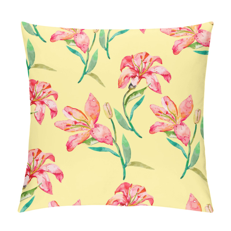 Personality  Seamless Vector Floral Pattern. Lilies Flowers Pillow Covers