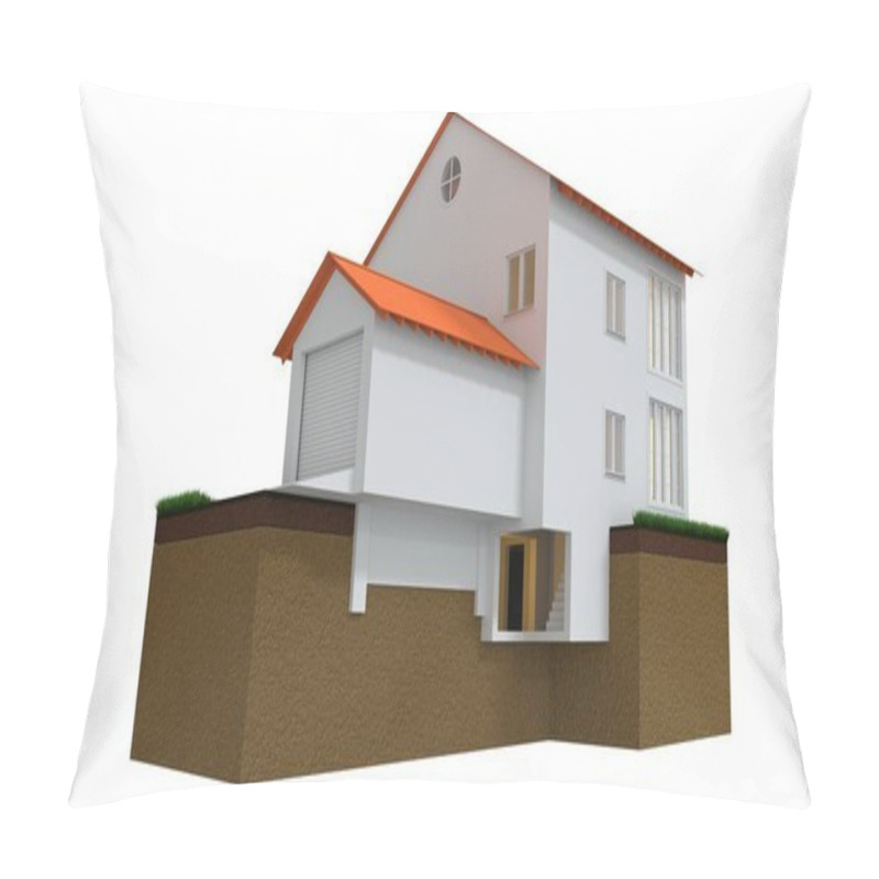 Personality  Private Home Foundation, Isolated Cgi Industrial 3D Illustration Pillow Covers