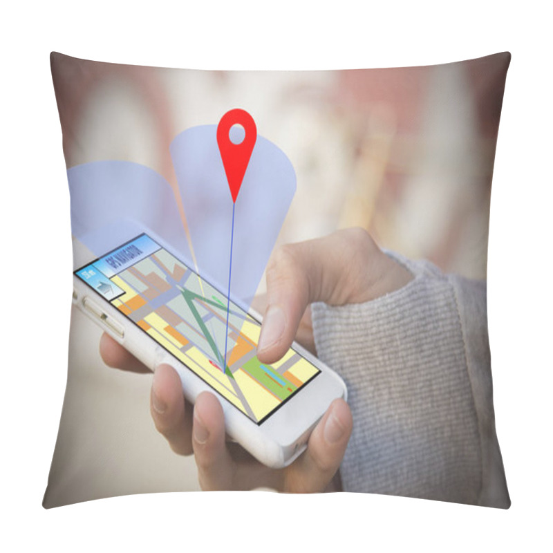 Personality  Hand-held Phone With Gps Or Locator Pillow Covers