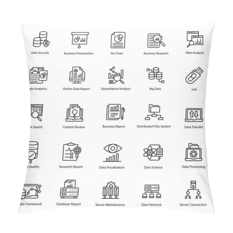 Personality  Here Is A Collection Of Data Analytics Line Icons, Perfectly Designed And Useful For Your Projects.To Hold This Improvable Click On The Download Link. Pillow Covers