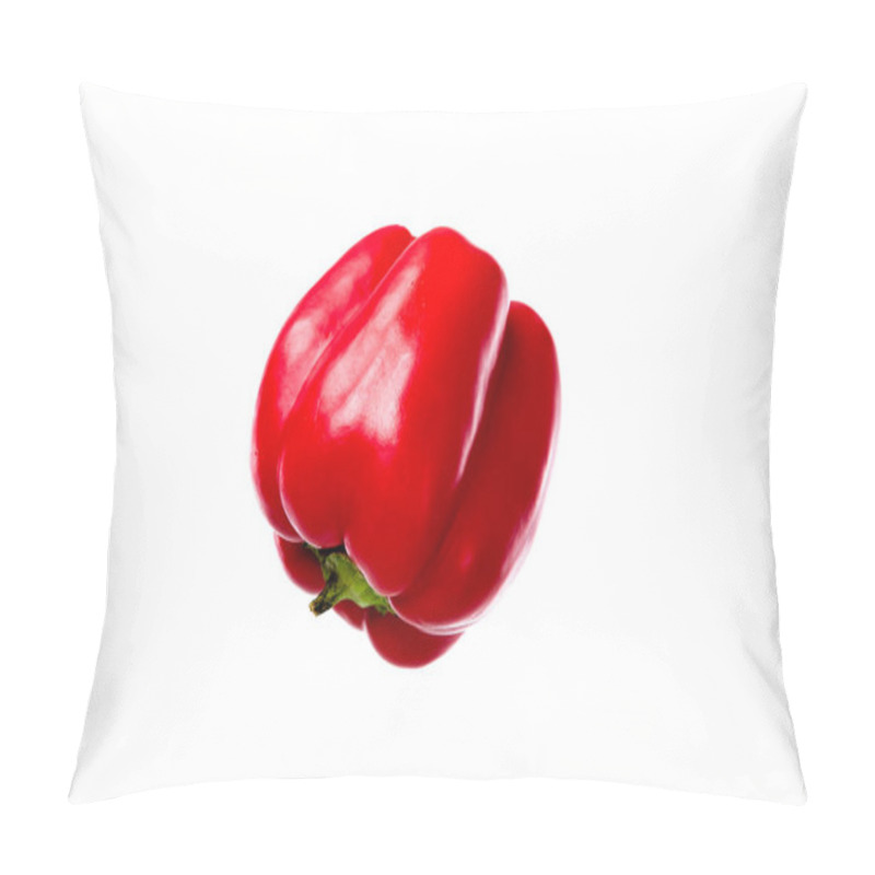 Personality  Close-up View Of Fresh Red Bell Pepper Isolated On White  Pillow Covers