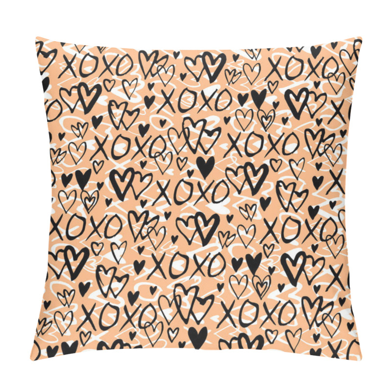 Personality  Pattern With Hand Painted Hearts Pillow Covers