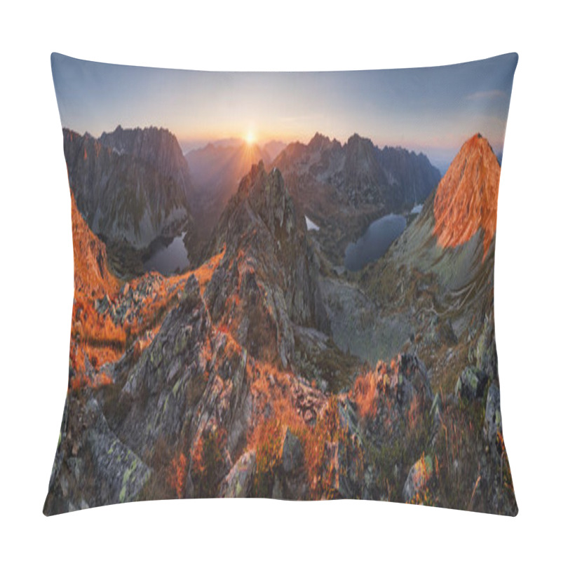 Personality  Beautiful Sunset Mountain Panorama From Poland Tatras - Szpiglasowy Wierch Pillow Covers