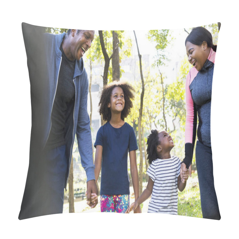 Personality  Family Walking Down Street Pillow Covers