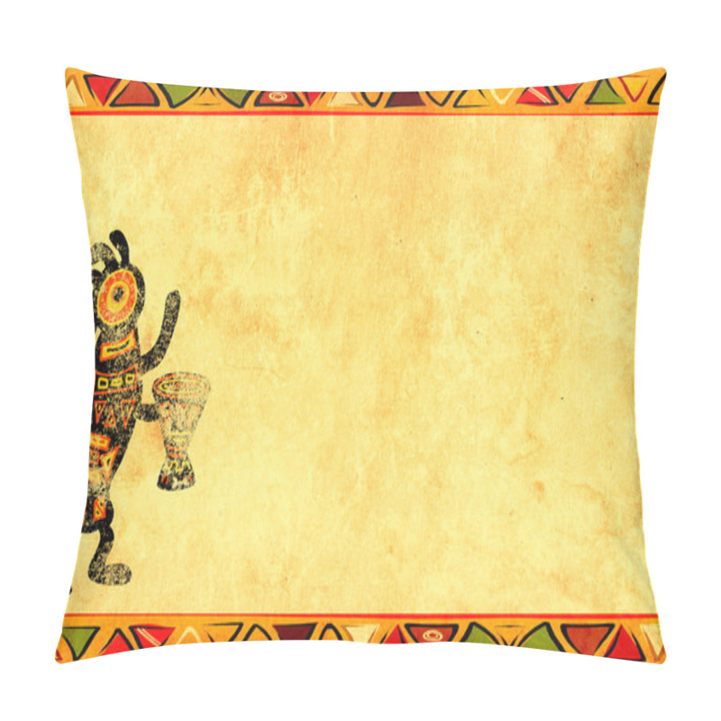 Personality  Grunge Background With African Traditional Patterns Pillow Covers