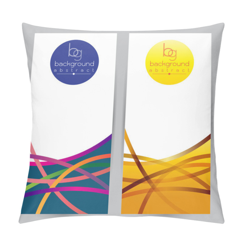 Personality  Abstract Composition, Geometric Shapes, Curve Lines Interlaced,  Pillow Covers