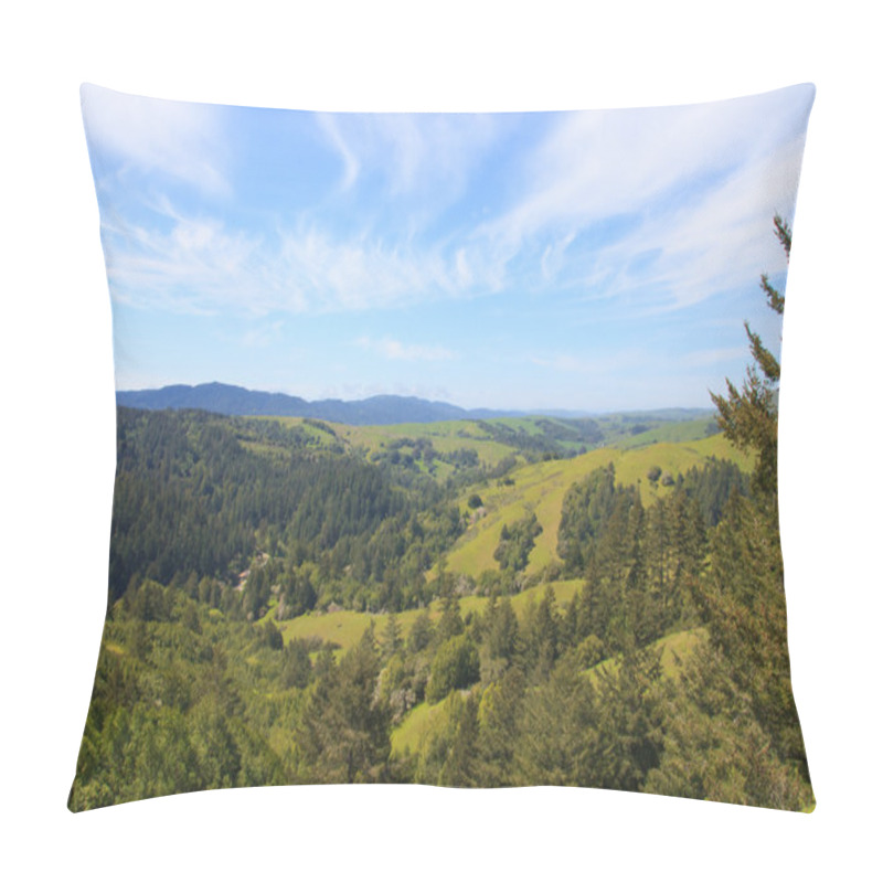 Personality  Green Hills And Cloudy Blue Sky Pillow Covers