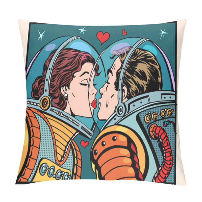 Personality  Kiss Space Man And Woman Astronauts Pillow Covers