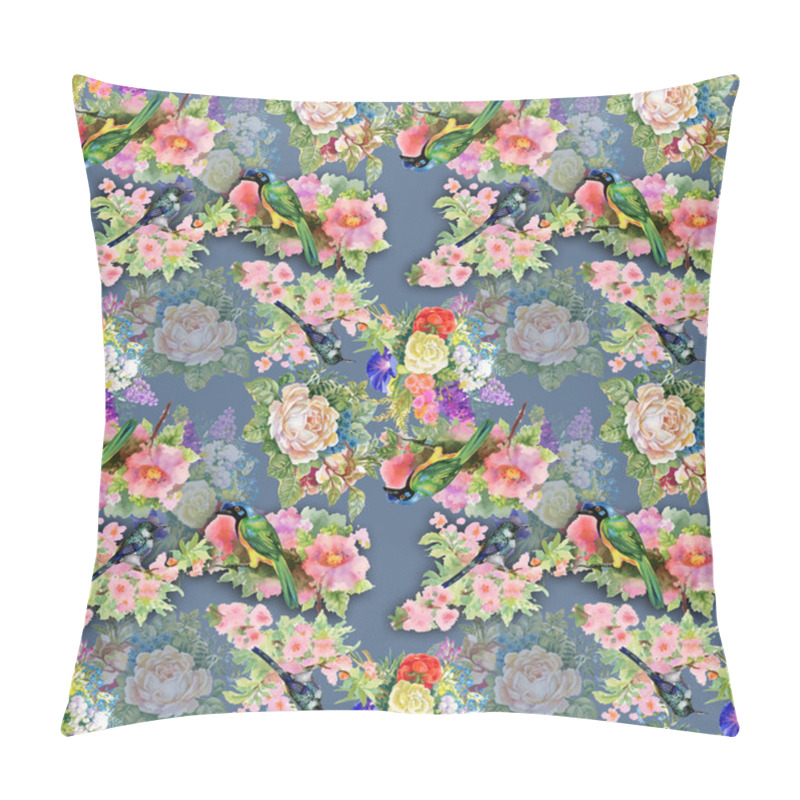 Personality  Exotic Birds With Flowers Pillow Covers