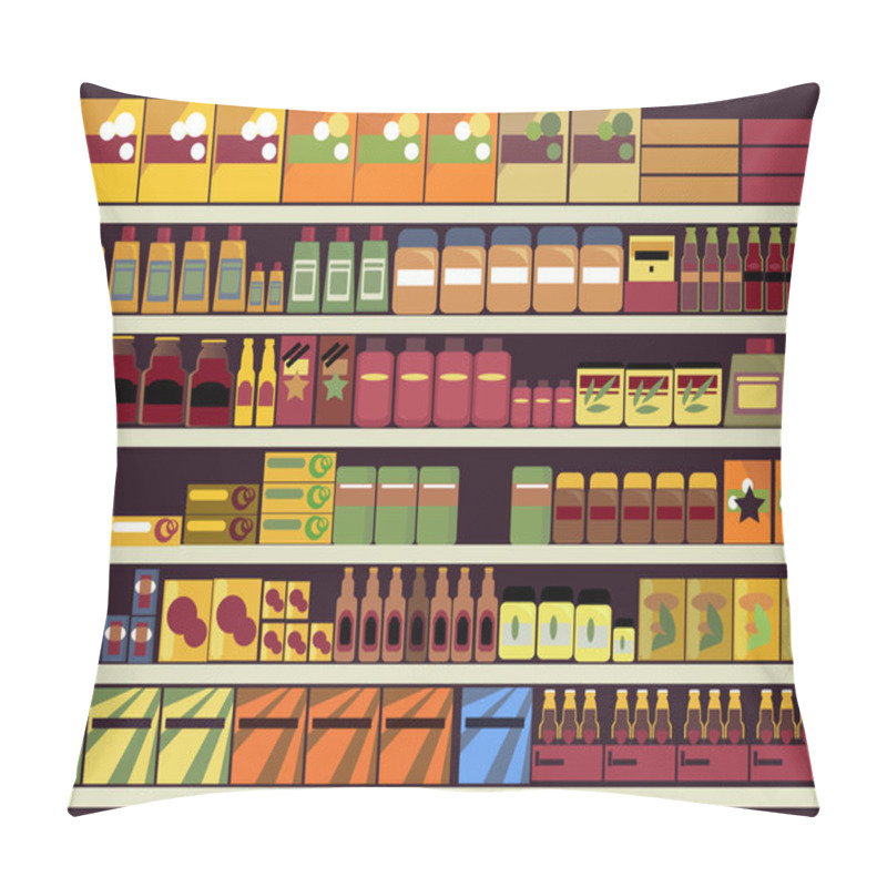 Personality  Grocery Store Background Pillow Covers