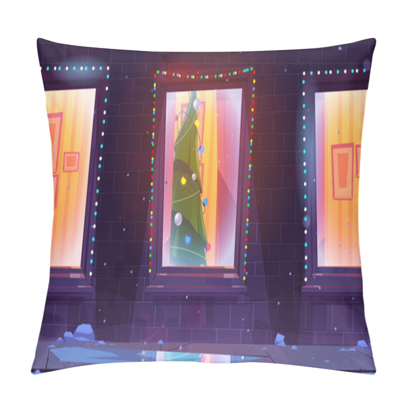 Personality  House Facade And Christmas Tree Inside Pillow Covers