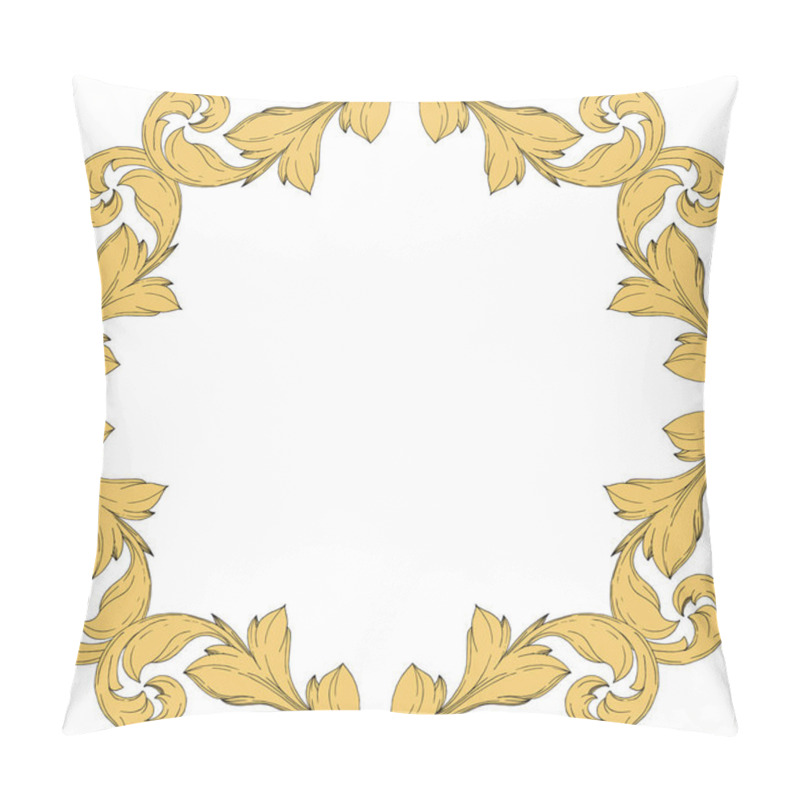 Personality  Vector Golden Monogram Floral Ornament. Black And White Engraved Ink Art. Frame Border Ornament Squar. Pillow Covers