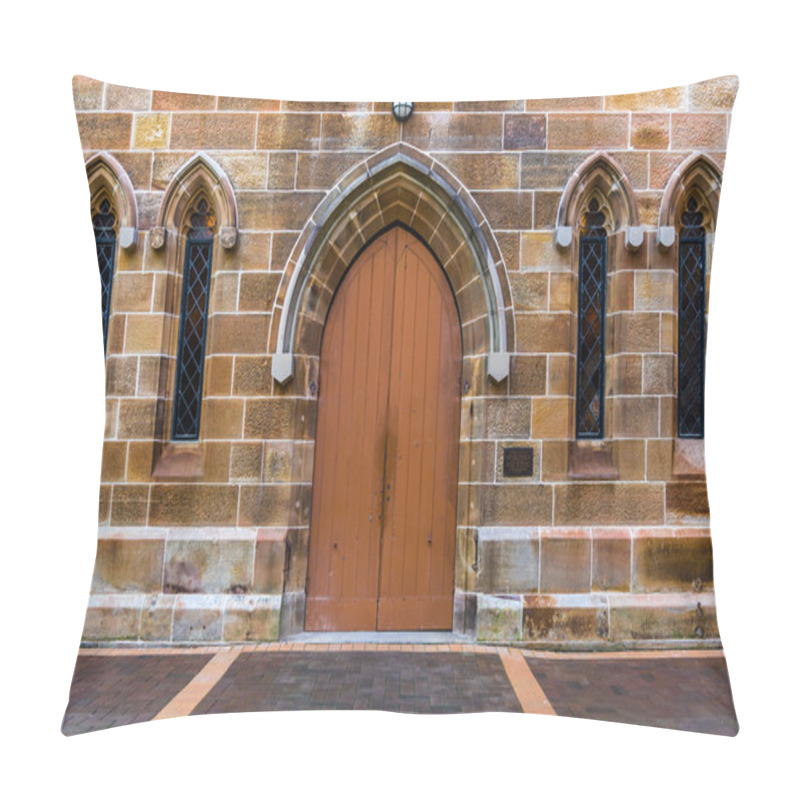 Personality  Gothic Wooden Church Door And Windows Pillow Covers