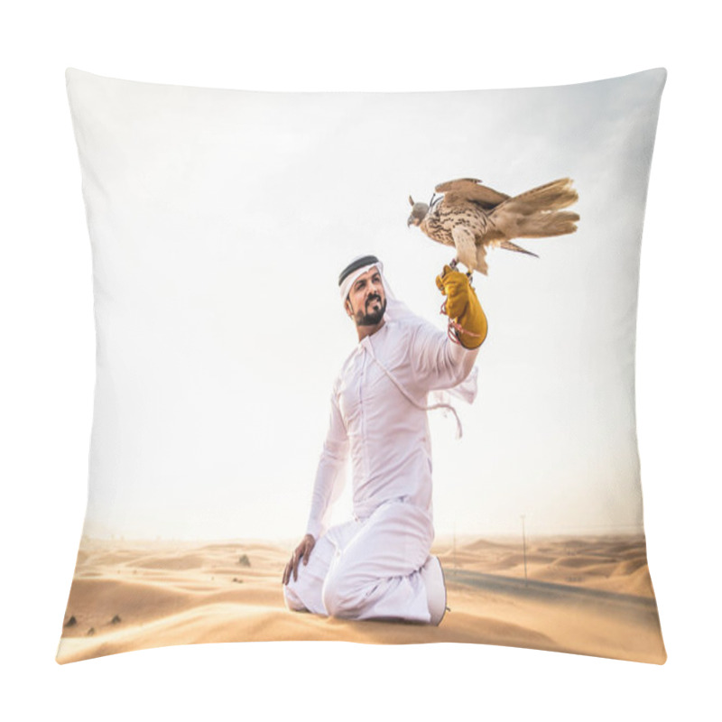 Personality  Arabian Man With Hawk Pillow Covers