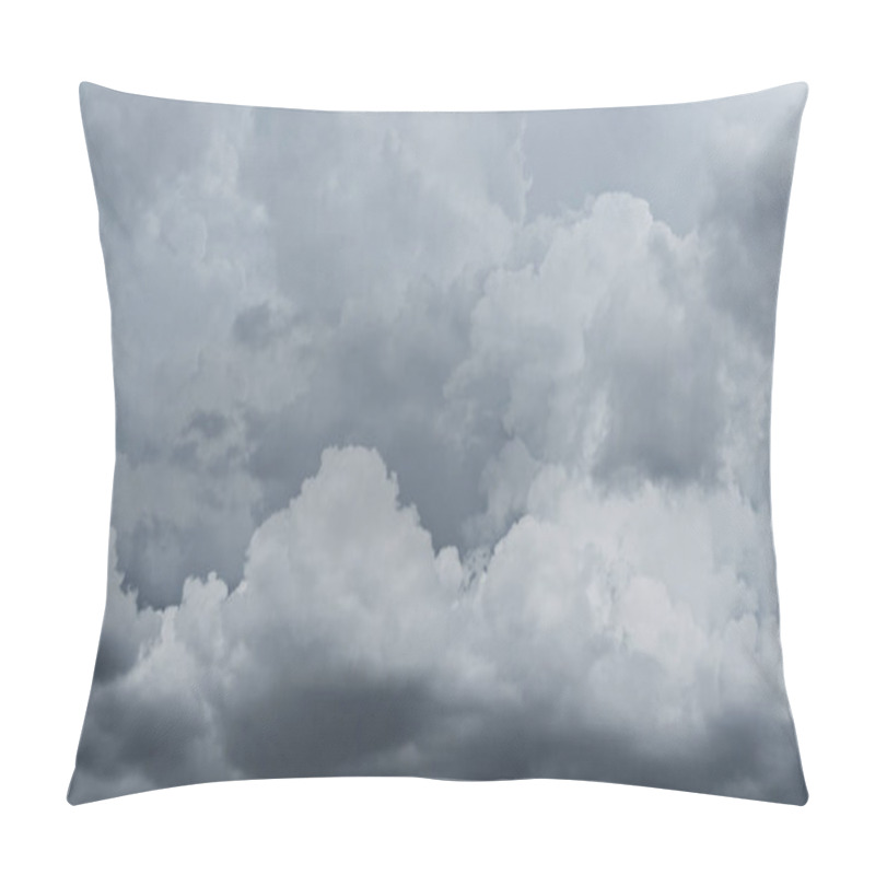 Personality  Dark Storm Clouds Before Rain Used For Climate Background. Clouds Become Dark Gray Before Raining. Abstract Dramatic Background. Pillow Covers