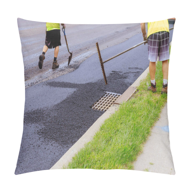 Personality  Fresh asphalt construction street resurfacing new road construction pillow covers