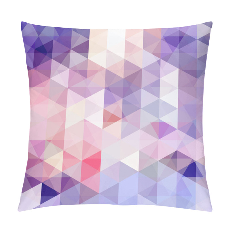 Personality  Background Made Of Pink, Blue, Violet Triangles. Square Composition With Geometric Shapes. Eps 10 Pillow Covers