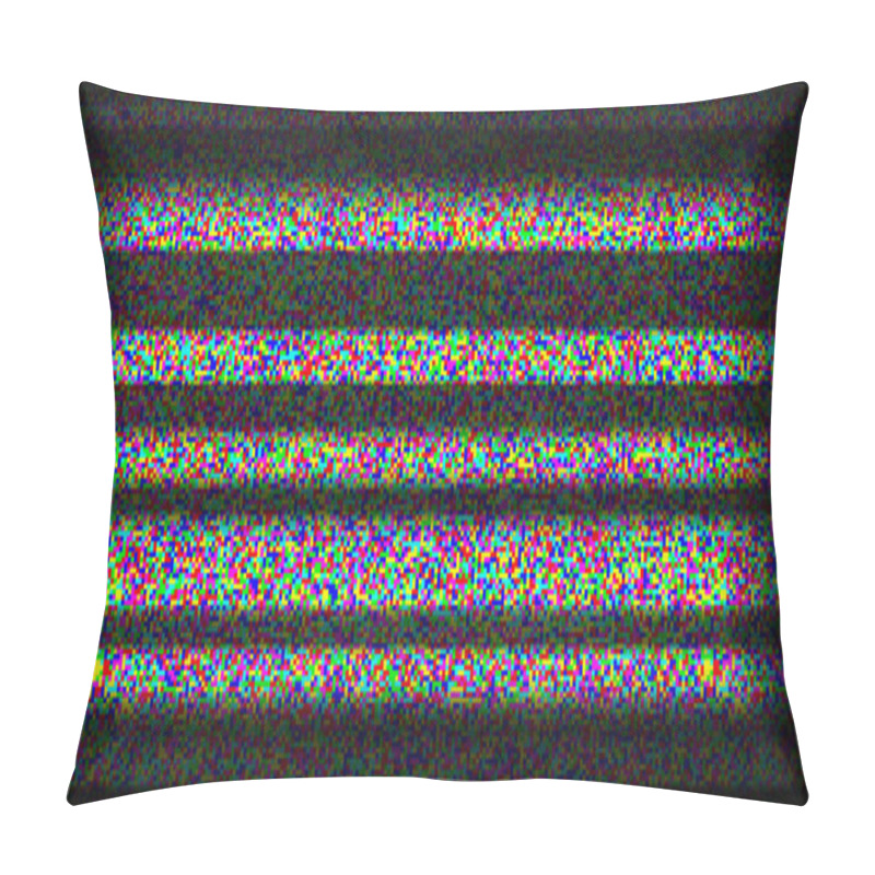 Personality  RGB TV Static Noise Background. Glitch Pixel Television Screen. Bad Or Lost TV Signal VHS Video With Black Stripes Wallpaper. White Noise Grain. CRT Tv Screen With Interferences And Glitches. Vector Pillow Covers