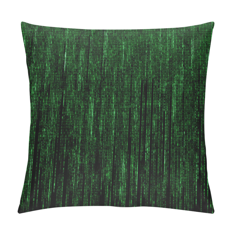 Personality  Green Digital  Code Numbers In Matrix Style Pillow Covers