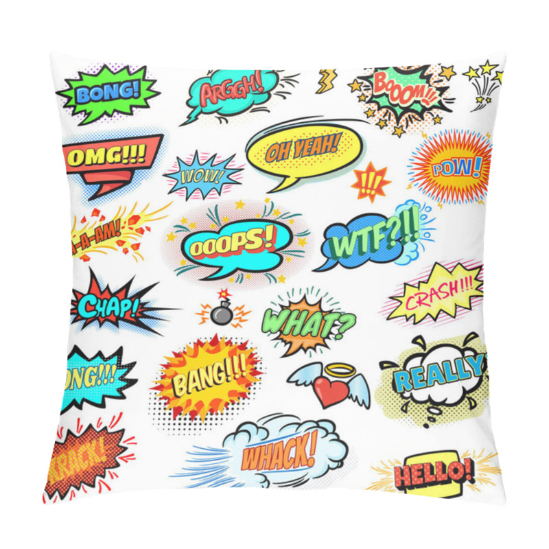 Personality  Bright Comics Design Elements, Vector Cartoon Illustration Pillow Covers