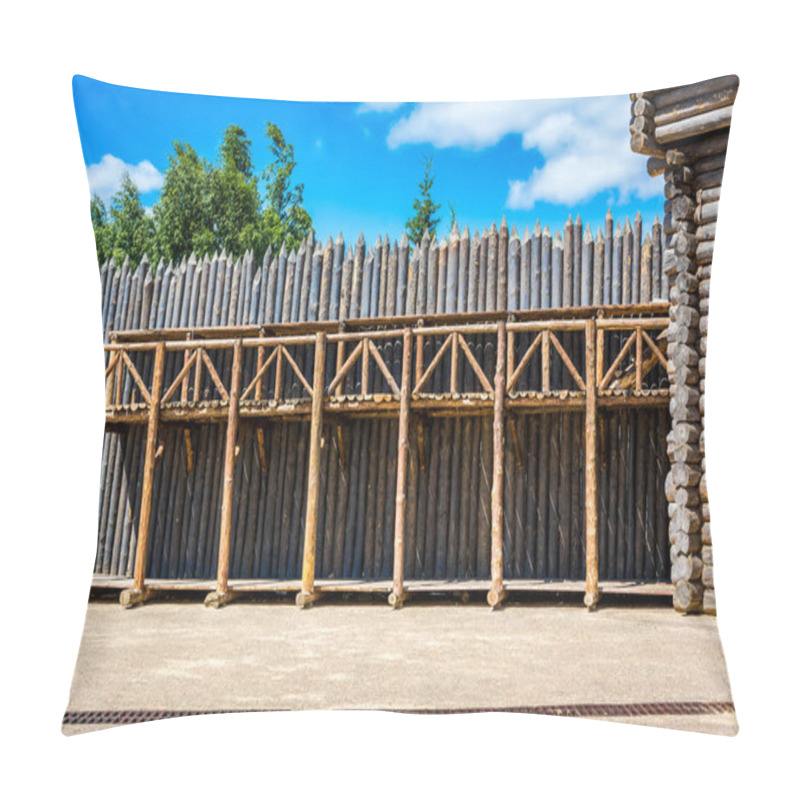 Personality  Medieval Wooden Fence Made Of Palisade Pillow Covers