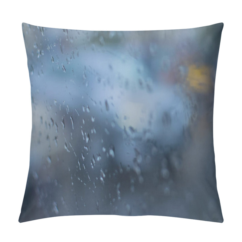 Personality  Raindrops Falling On Glass, Abstract Blurs - Monsoon Stock Image Of Kolkata (formerly Calcutta) City , West Bengal, India Pillow Covers