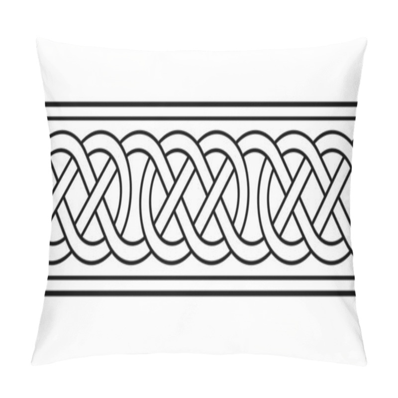 Personality  Celtic Loop Border Knotwork, Seamless Tile And Pattern In Typical Celtic Style. Intertwined Lines Forming Knots. Traditional Motif And Template, Which Can Be Expanded To The Left And Right As Desired. Pillow Covers