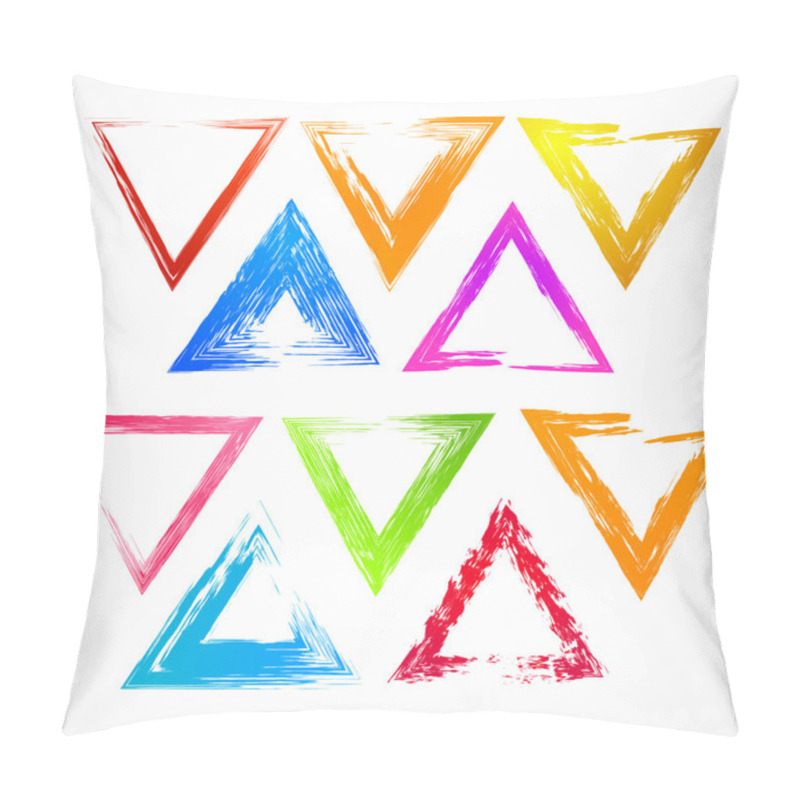 Personality  Vector Set Of Grunge Triangle Brush Strokes. Pillow Covers