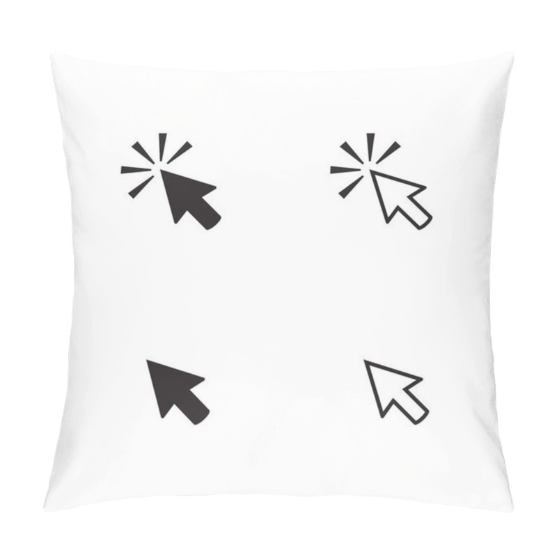 Personality  Mouse Cursor Vector Icon, Clicking Cursor Pointer Icon Vector Pillow Covers