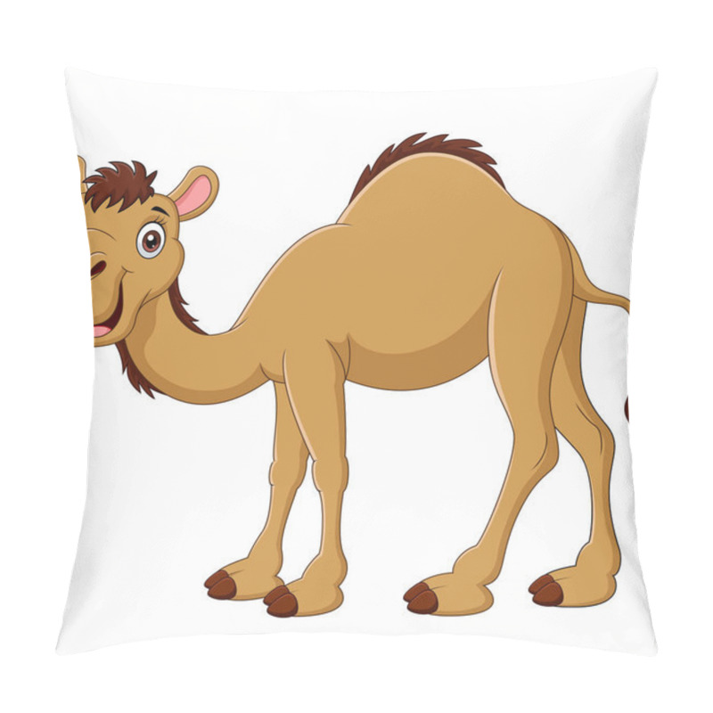 Personality  Vector Illustration Of Cartoon Camel Isolated On White Background Pillow Covers