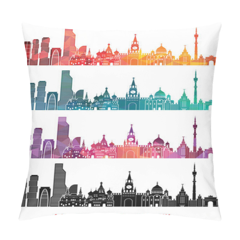 Personality  Moscow Skyline Detailed Silhouette Pillow Covers