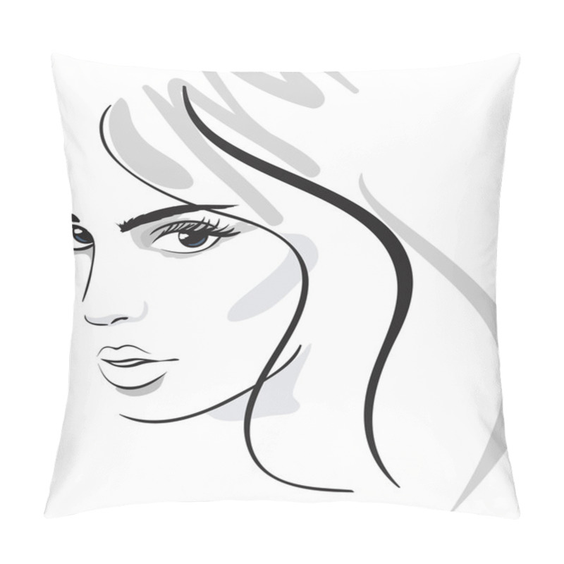 Personality  Beauty Girl Face Pillow Covers