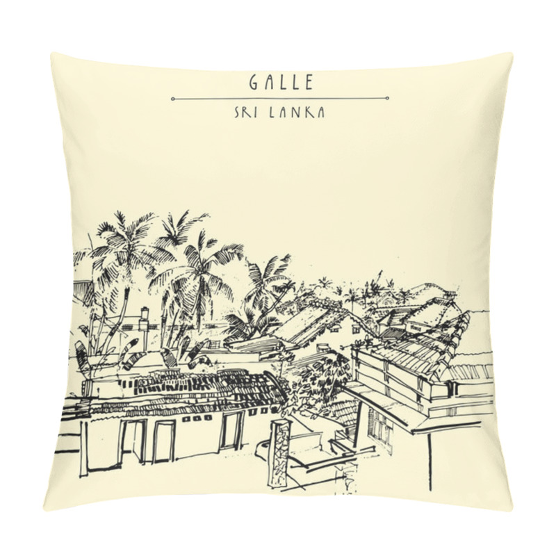 Personality  Palm Trees And Roofs In Galle Pillow Covers