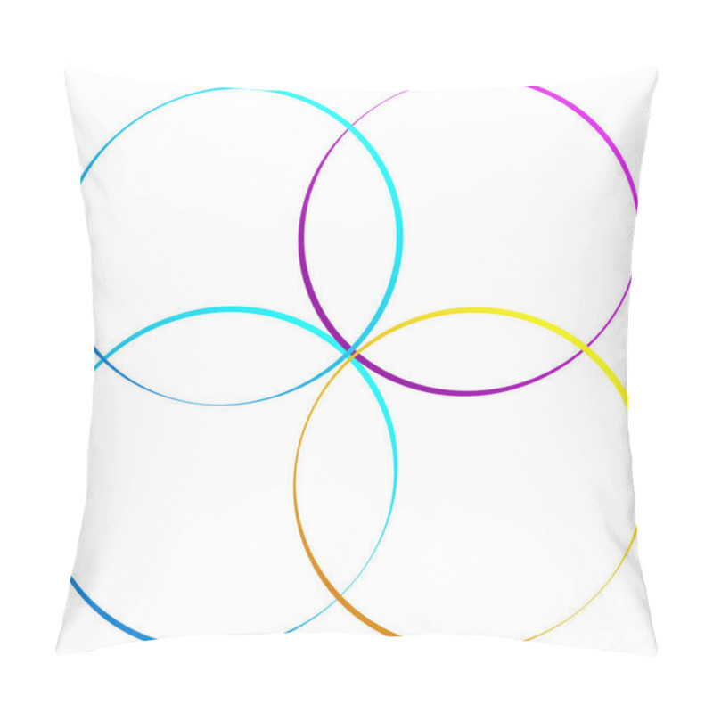 Personality  Interlocking, Interlace Circles Circular Geometric Icon, Logo Pillow Covers