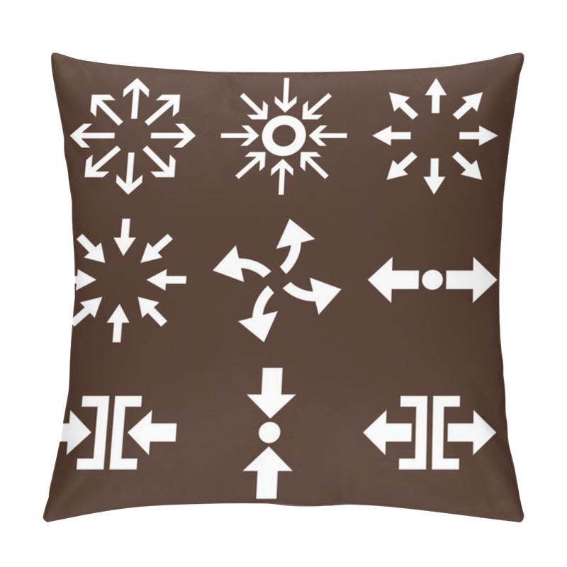 Personality  Compress And Explode Arrows Vector Flat Icon Set Pillow Covers