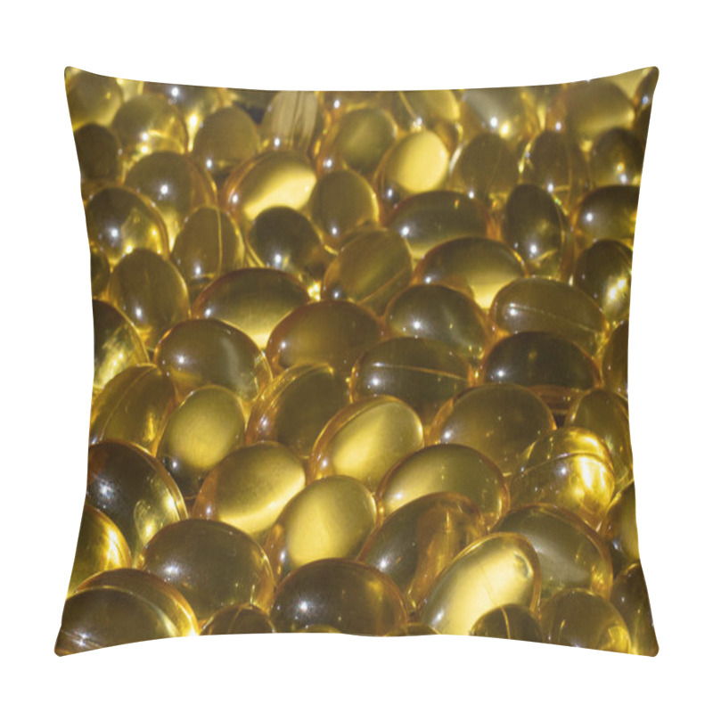 Personality  Omega Capsules In Sunlight. Sunlight Reflects Fish Oil In Capsules. The Right Diet Pillow Covers