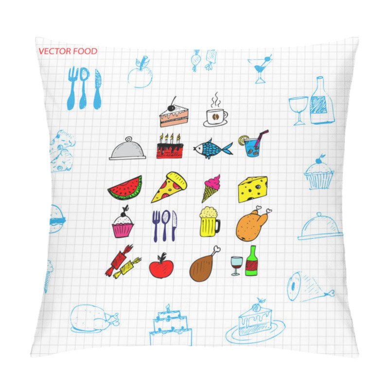 Personality  Vector Food Signs Set Pillow Covers