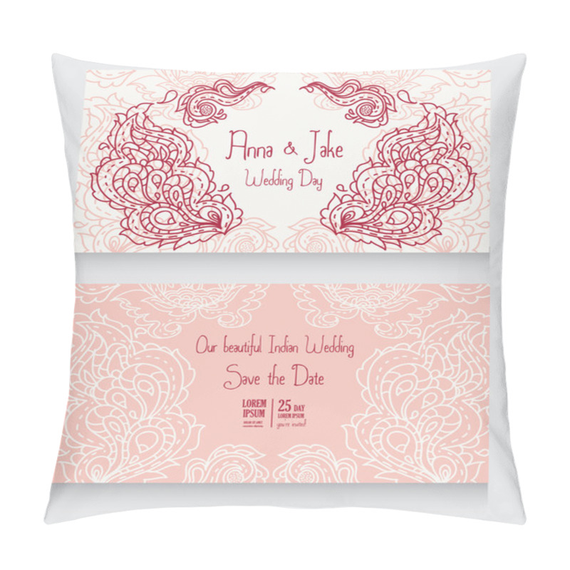 Personality  Template For Wedding Invitation In Indian Style Pillow Covers