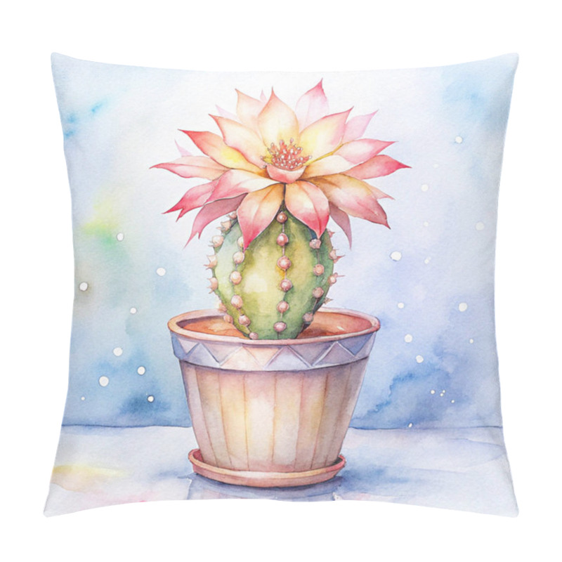 Personality  A Festive Christmas Cactus In A Rustic Pot Features Vibrant Red Blooms And Natural Details, Capturing The Essence Of Seasonal Charm And Decor. Pillow Covers