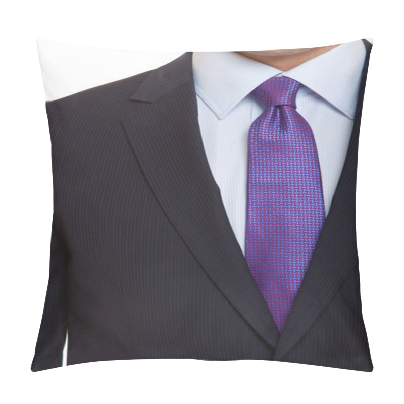 Personality  Black Suit With Blue Tie Pillow Covers