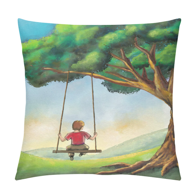 Personality  Kid On A Swing Pillow Covers