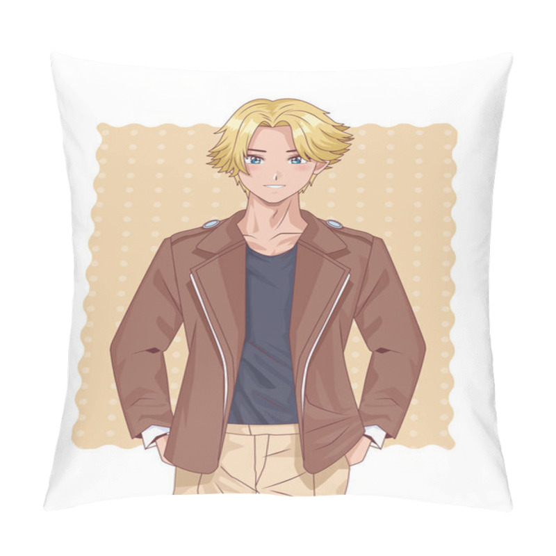 Personality  Young Blond Boy Hentai Style Character Pillow Covers