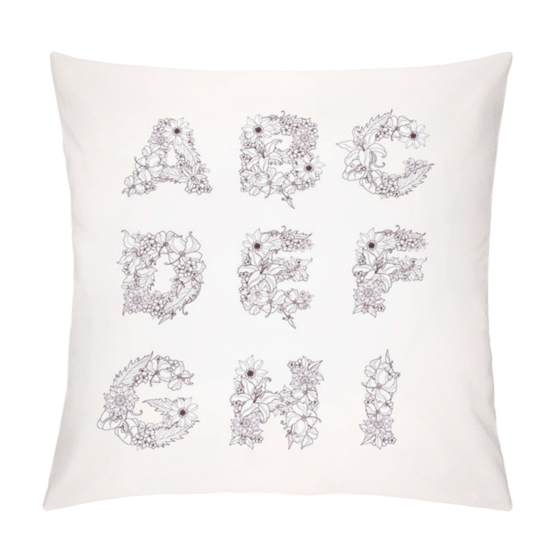 Personality  Flowers Vector Alphabet Letters Pillow Covers