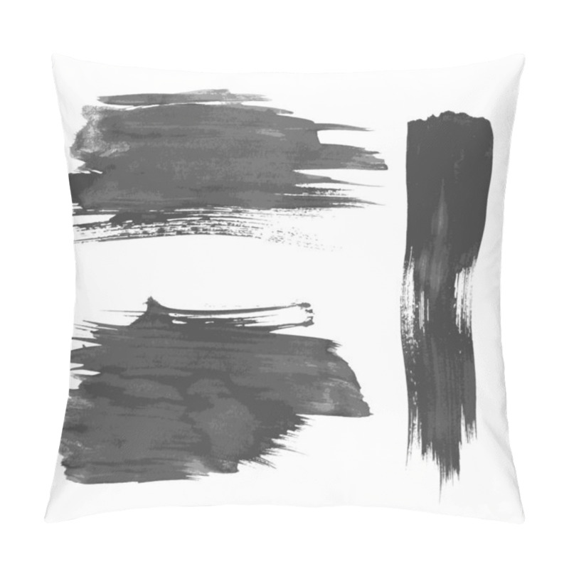 Personality  Realistic Strokes Painted Wet Paint On Paper 1. Vector Pillow Covers