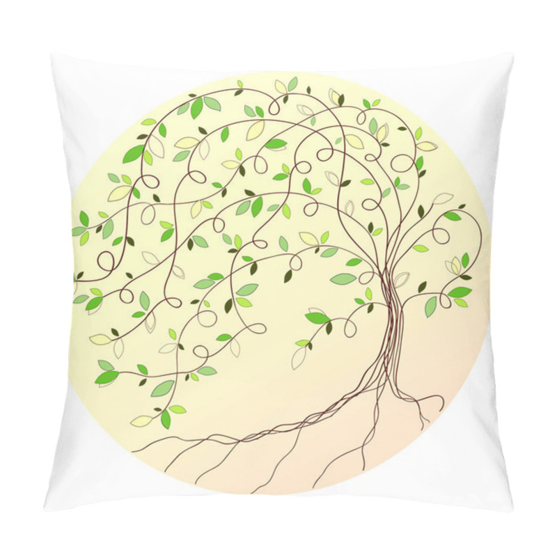 Personality  Stylized Vector Green Tree Pillow Covers