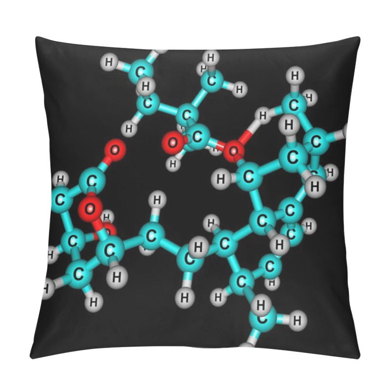 Personality  Simvastatin Molecular Structure Isolated On Black Pillow Covers