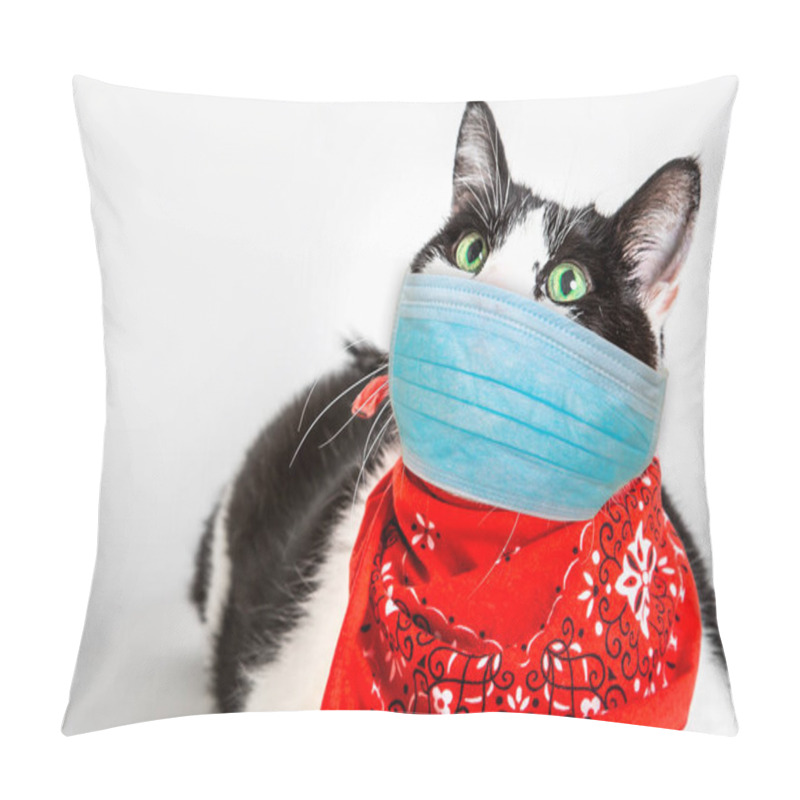 Personality  Cat With Face Mask Pillow Covers