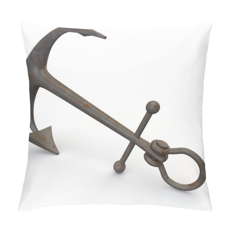 Personality  Metal Rusty Sea Anchor On A White Background Pillow Covers