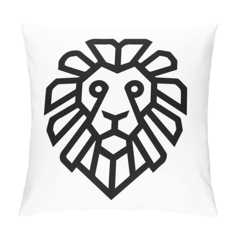 Personality  Lion Head Icon Art Silhouette Vector Illustrations Pillow Covers